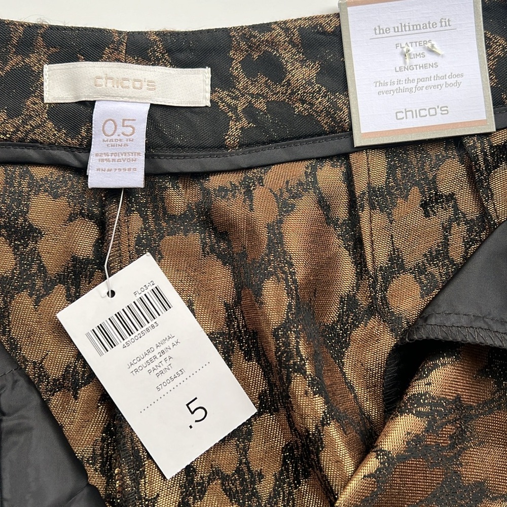 NWT • Chicos Animal print Pant • Size 6 (0.5) - Picture 9 of 10